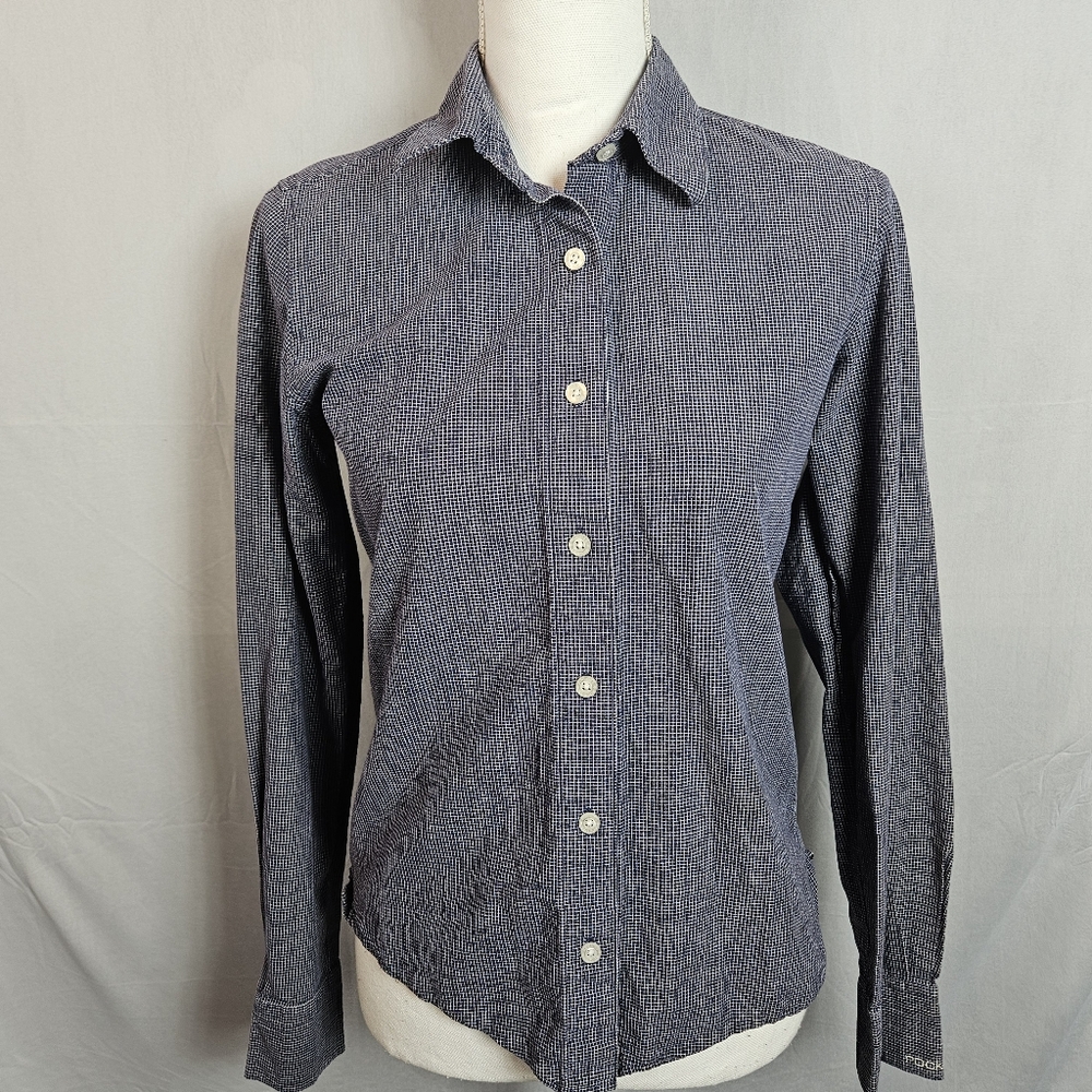 Rockies western plaid button front long sleeve top size small